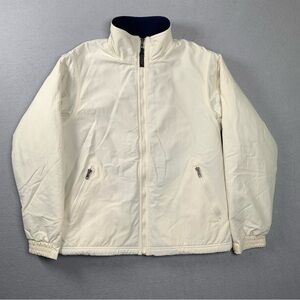 LL Bean Polartec Jacket Womans XS Cream Winter Zip Up 3 Pockets Fleece Lined